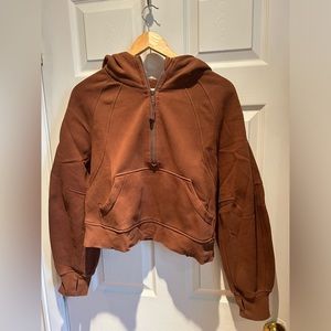 Lululemon scuba hoodie half zip in brown